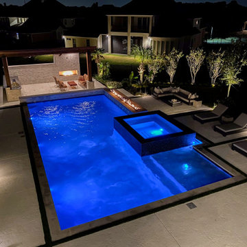 Modern Hillside Pool Project with Fire & Water Features
