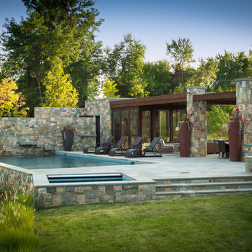 Modern pool house sanctuary