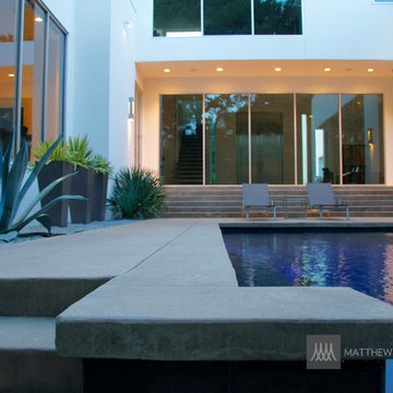 Modern Pool with Concrete Deck and Coping, Minimal Plantings