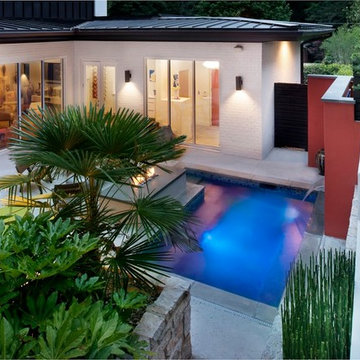 Modern Pool with Fire Feature Citadel Drive