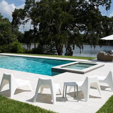 Modern Pool with Lake View