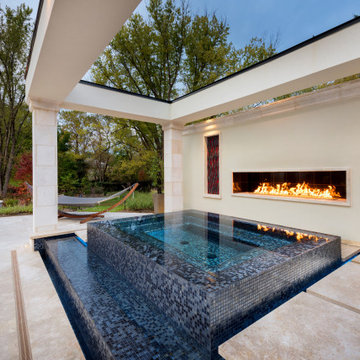 Modern TranquilityUpon entering this outdoor space, the atmosphere of a resort s