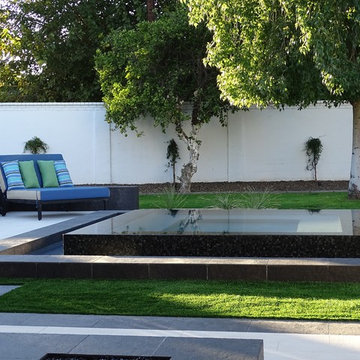 Modern Transitional Lap Pool and Glass Tile Spa - Scottsdale, Arcadia