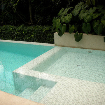 Modern white and grey mosaic pool
