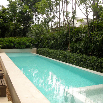 Modern white and grey mosaic pool