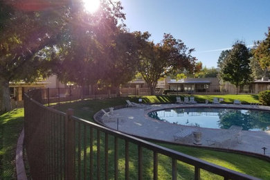 フェニックスにあるお手頃価格の中くらいなサンタフェスタイルのおしゃれな中庭プールの写真