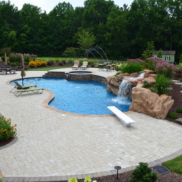 Morrisville/Cary, NC Swimming Pool, waterfall, outdoor living