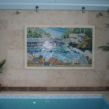 Mosaic installation in private spa