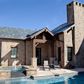 Mountain Craftsman side Pool and Master Suite