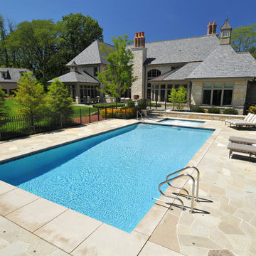Naperville, IL Swimming Pool and Hot Tub with Automatic Covers