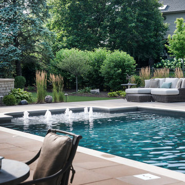 Naperville, IL Swimming Pool With Offset Sunshelf