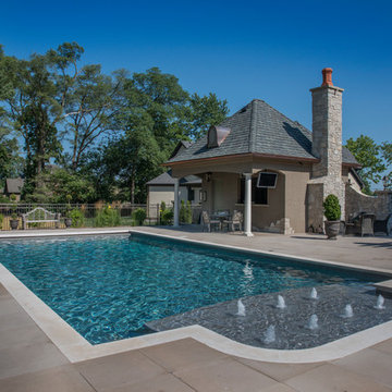 Naperville, IL Swimming Pool With Offset Sunshelf