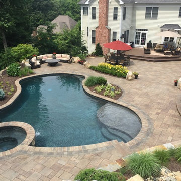Natural Stone and Paver Poolscape in Avon, CT