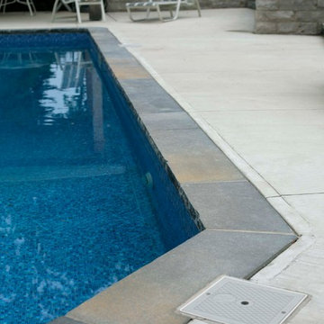 Natural Stone Pool Coping with Concrete