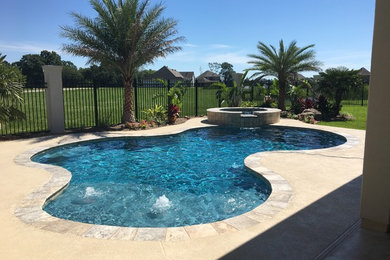 New Gunite Swimming Pool with Raised Spillover Spa