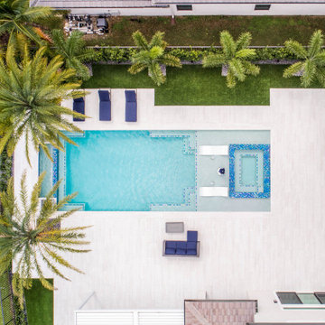 New Infinity Edge Swimming Pool & Spa With Custom Water Bowls