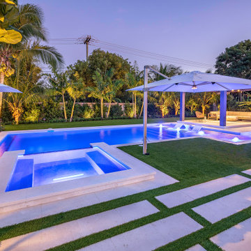 New Pool & Spa with Custom Landscaping in Cooper City