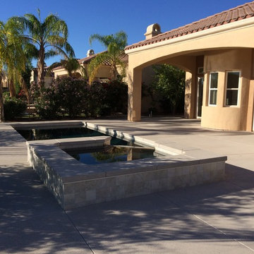 New Pool/Spa in Rancho Mirage with Acrylic Textured Decking