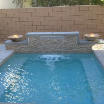 New Spa/Spool with Sheer Descent & Fire Bowls