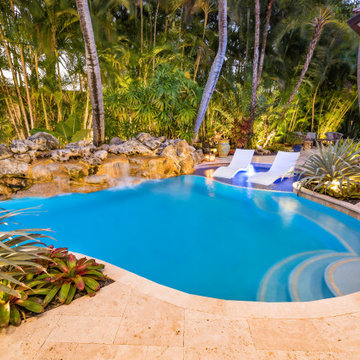 New Swimming Pool With Tiled Tanning Ledge in Delray Beach