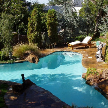Nichols Hills Estate - Small Backyard with Pool & Water Feature