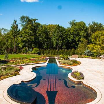 NJ Landscape Architecture Design- Glass Tile Inground Pool