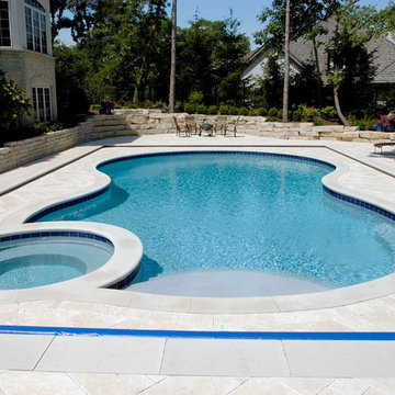 North Barrington, IL Freeform Pool and Spa with Picture Frame Automatic Cover
