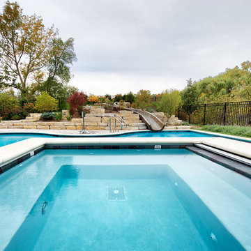 North Barrington, IL Swimming Pool,  Hot Tub and Custom Concrete Slide