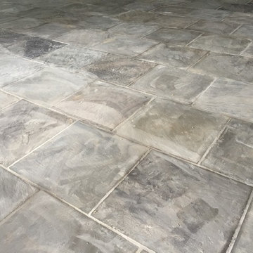 North Shore River Front Home Pool House Flooring - Before Final Cleaning