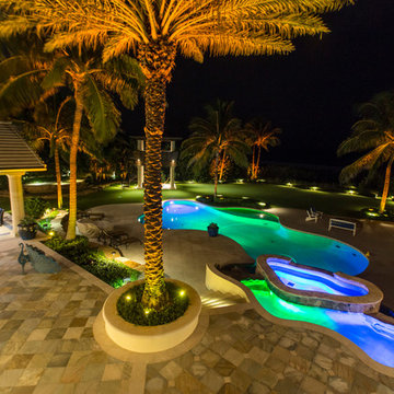 Ocean Front Landscape Lighting, FL Estate