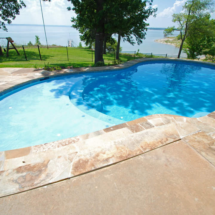 Oklahoma Flagstone Coping Photos & Ideas Houzz
