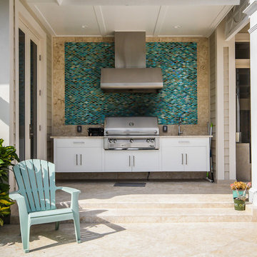 Outdoor Kitchen for Straight Line Lap Pool in Fort Lauderdale