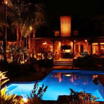 outdoor lighting for Orange County resident's pool and patio areas