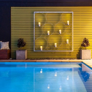 Outdoor living: By the pool with Entanglements laser cut metal art