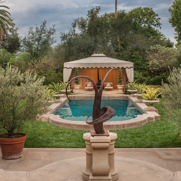 Pasadena Transitional Style Italian Revival Pool and Garden