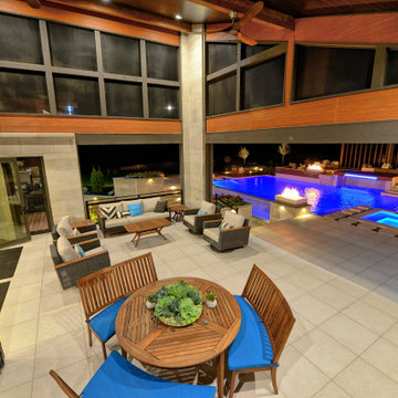 Patio and Pool - Night