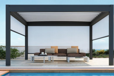 Pergola retractable fabric roof awnings