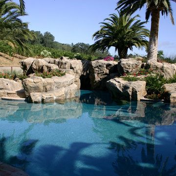 Pleasanton CA - Artificial rock waterfall @ pool side