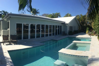 This is an example of a classic swimming pool in Miami.