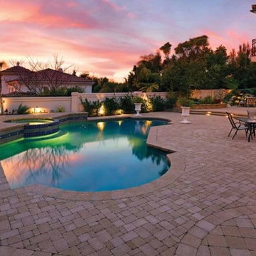 Pool and Patio Space at Sunset