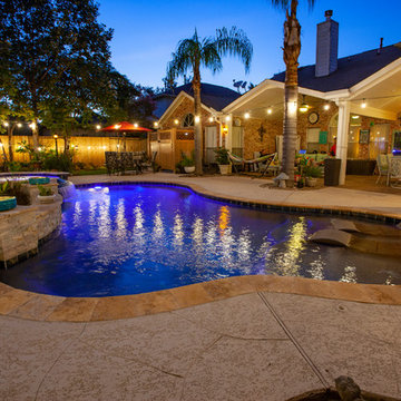 Pool & Spa Combo with Fire Pit