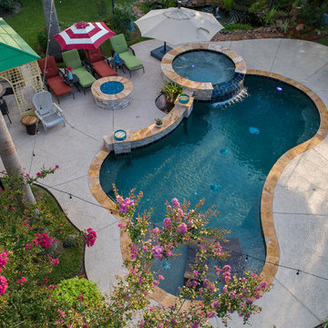 Pool & Spa Combo with Fire Pit