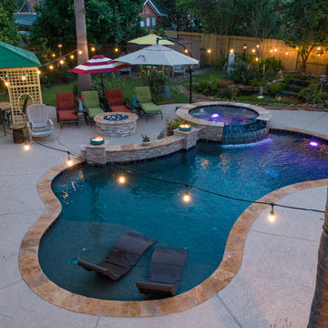 Pool & Spa Combo with Fire Pit
