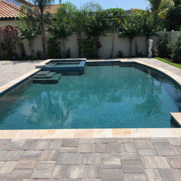 Pool and Spa with Paver Deck in Orlando, Florida