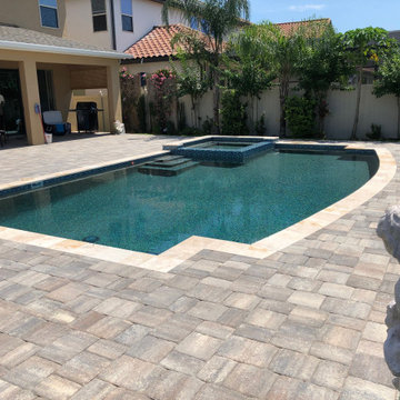 Pool and Spa with Paver Deck in Orlando, Florida