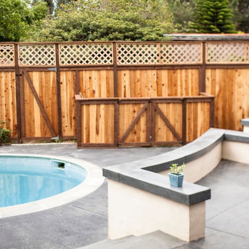 Pool Area and Retaining Wall Seating