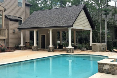 Inspiration for a craftsman pool remodel in Charlotte