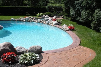 Example of a trendy pool design in Detroit