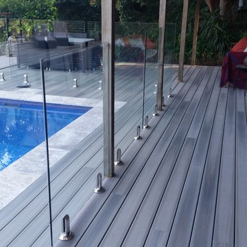 Pool, deck, water feature and balustrade