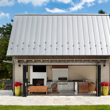 Pool House with Accordion Doors